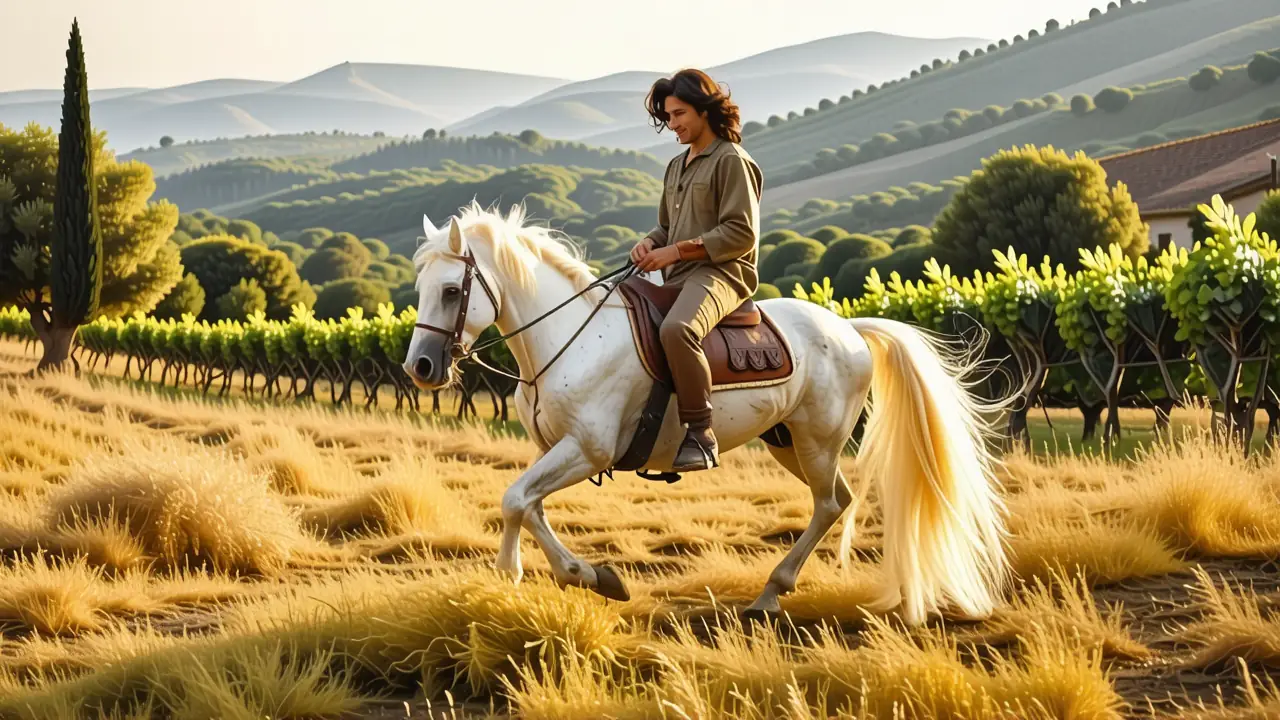 Montar a Caballo Málaga: Rutas & Experiencias Únicas 4 Un hombre español galopa en la luz