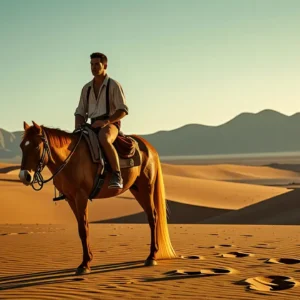 Un hombre español se encuentra en el desierto