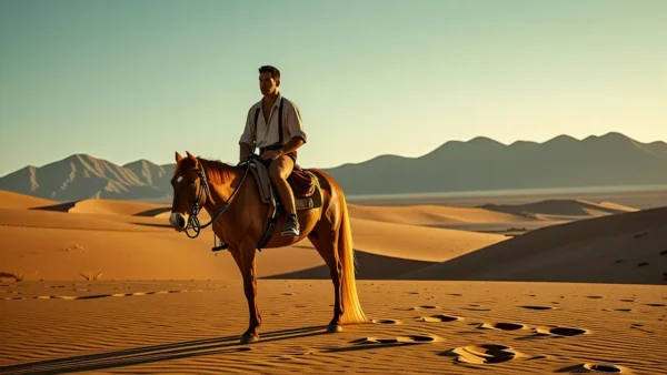 Un hombre español se encuentra en el desierto