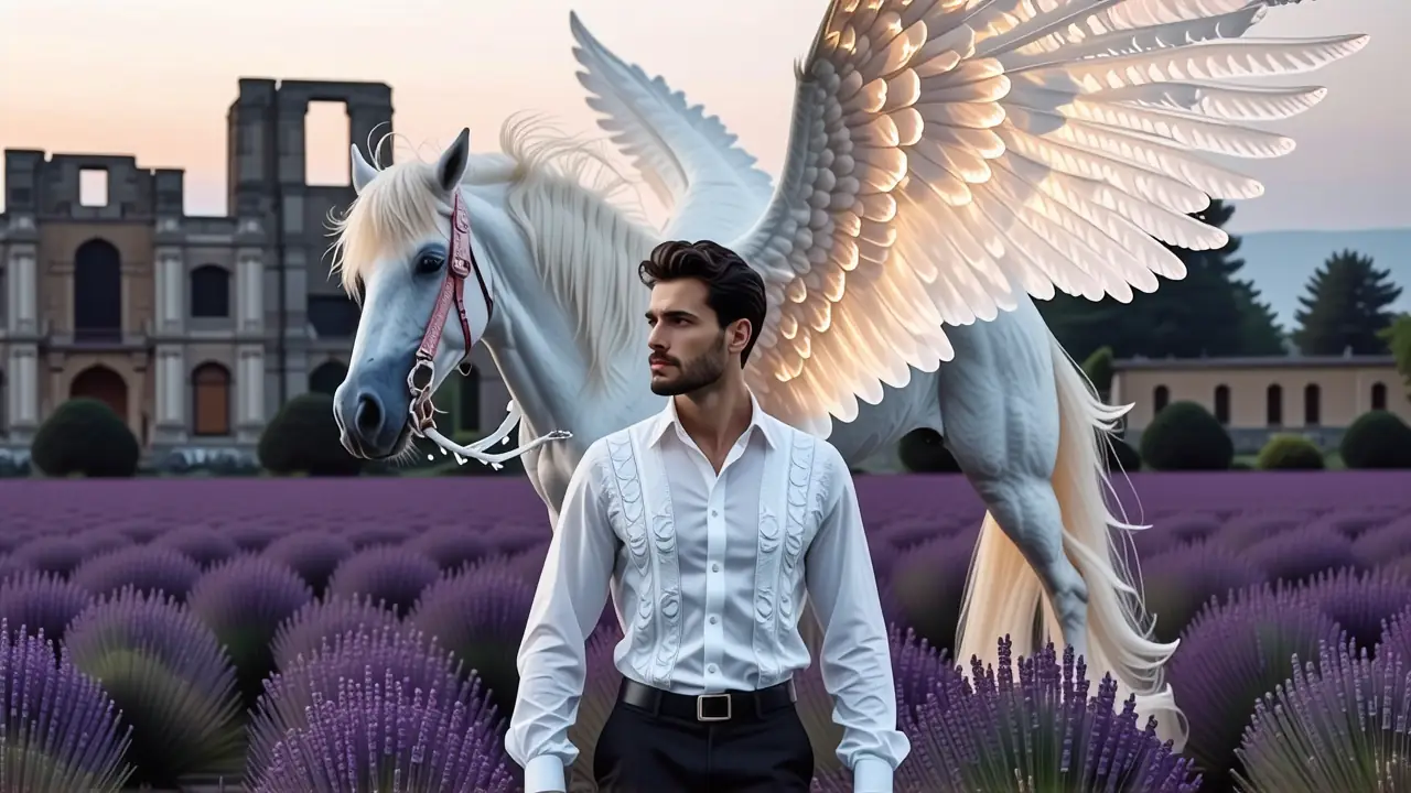 Un hombre contemplativo flota en ensueño