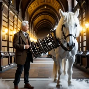 Varo retrata un hombre melancólico en biblioteca