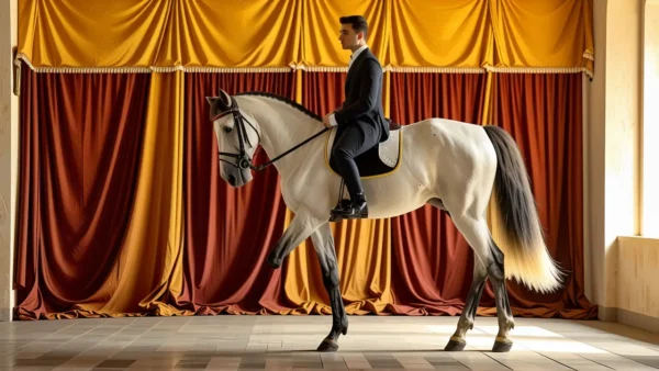 Rembrandtino jinete español domina su caballo