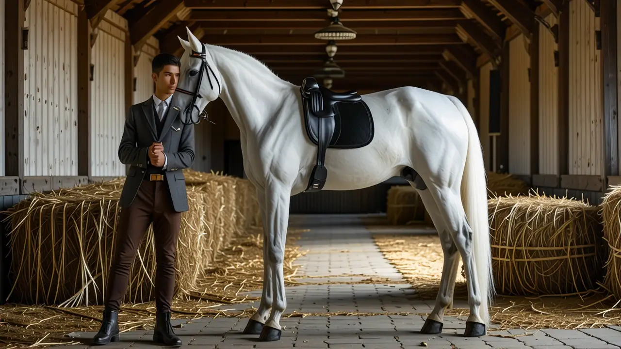 Un jinete español se muestra majestuoso