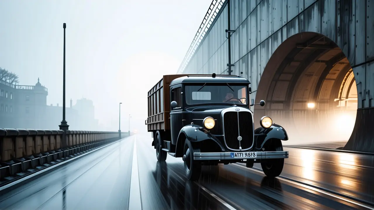 Un conductor se enfoca en la noche