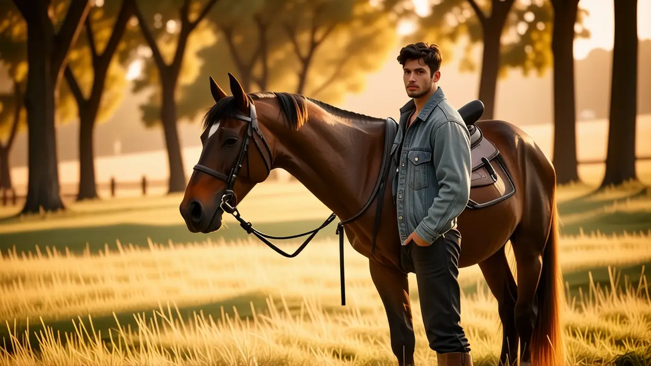 Un jinete español confiado domina su caballo