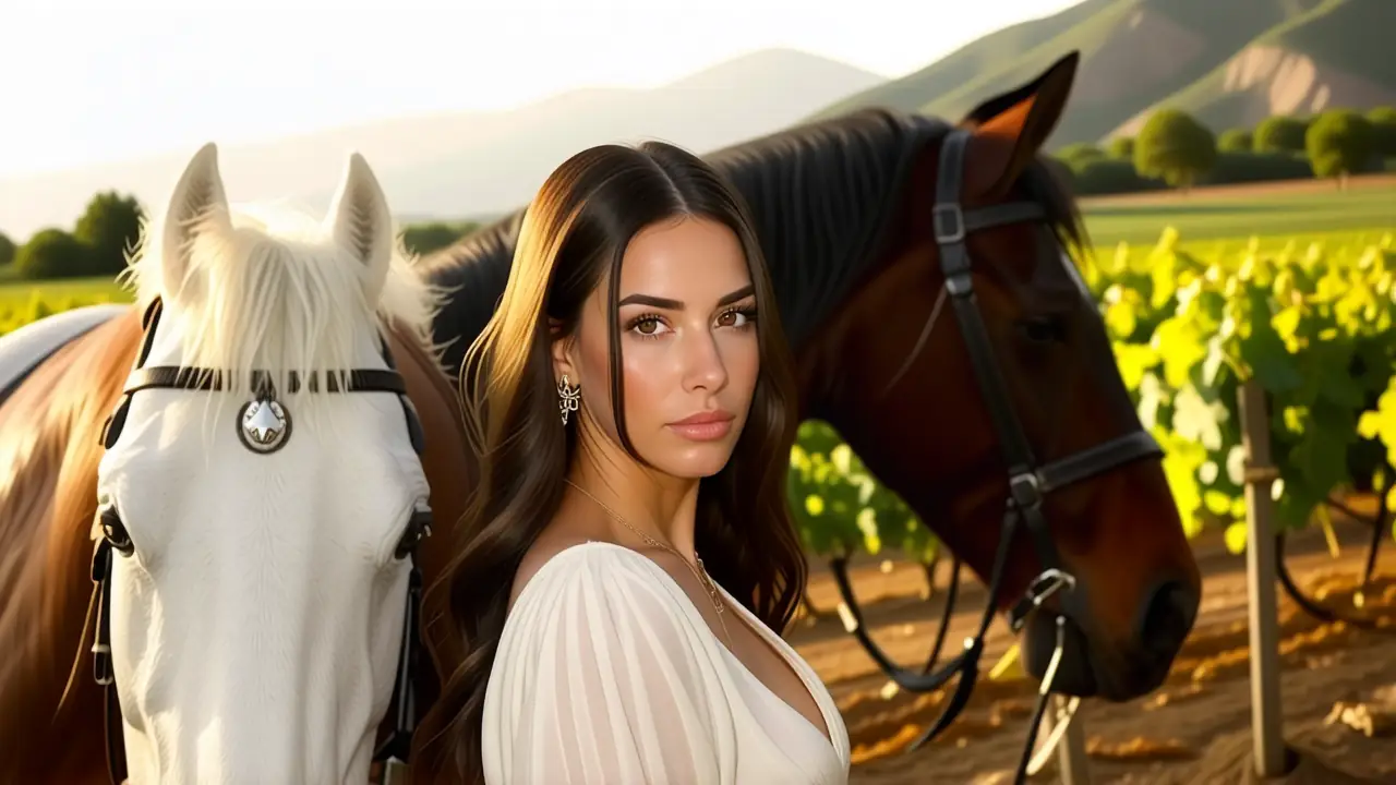 Una mujer contemplativa cabalgaba en Chile