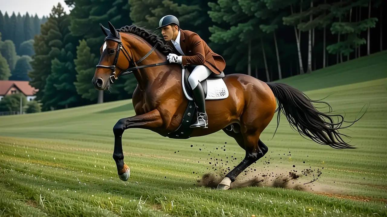 Un joven jinete domina su caballo en Alemania