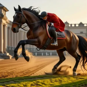 Un jinete español domina su caballo en salto