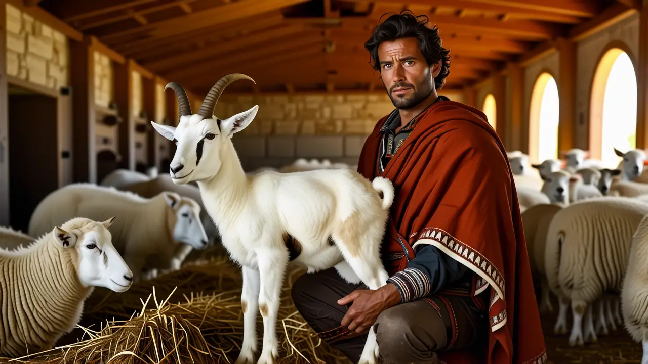 Un hombre serio sostiene un ibérico