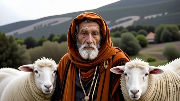 Un pastor español contempla la tarde