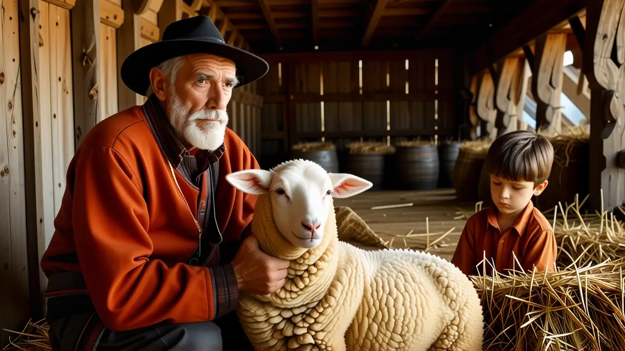 Un campesino español observa a su aprendiz