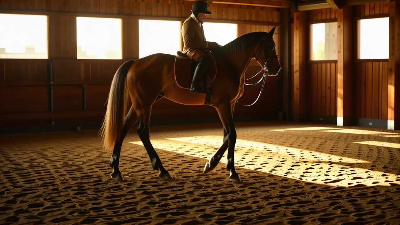 Un hombre español monta su caballo