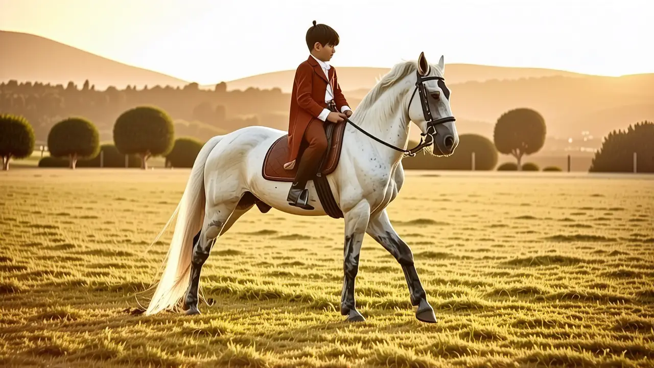 Un jinete andaluz domina su caballo
