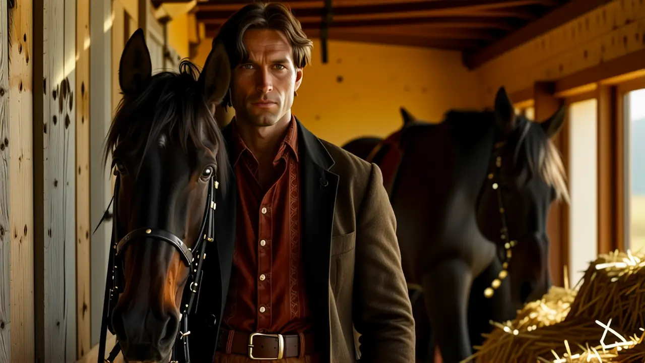 Un hombre español realista observa su linaje