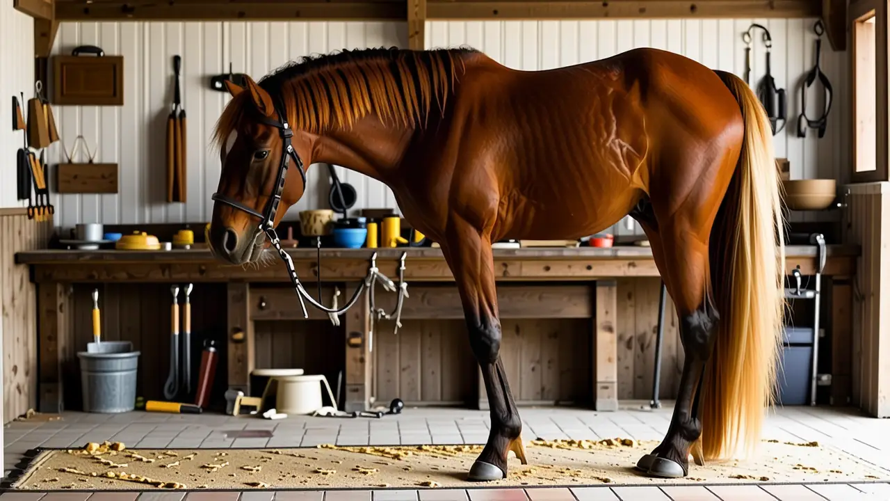 Un herrero ayuda a una yegua en España